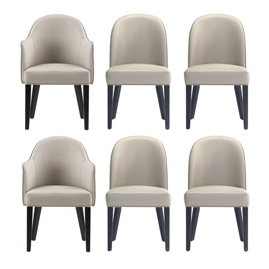 Manhattan Comfort 6-Piece Hillman Dining Chair and Arm Chair