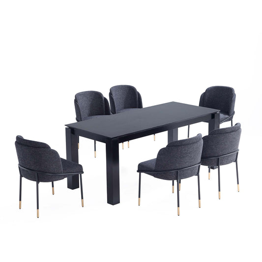 Manhattan Comfort 7-Piece Flor and Rockaway Dining