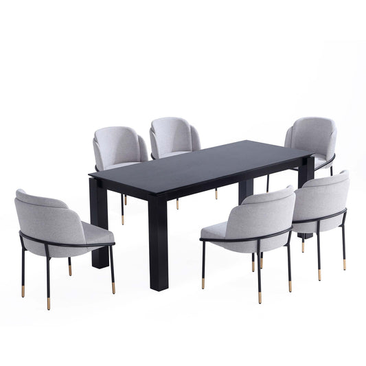 Manhattan Comfort 7-Piece Flor and Rockaway Dining