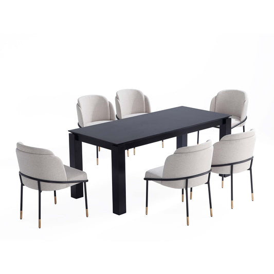 Manhattan Comfort 7-Piece Flor and Rockaway Dining