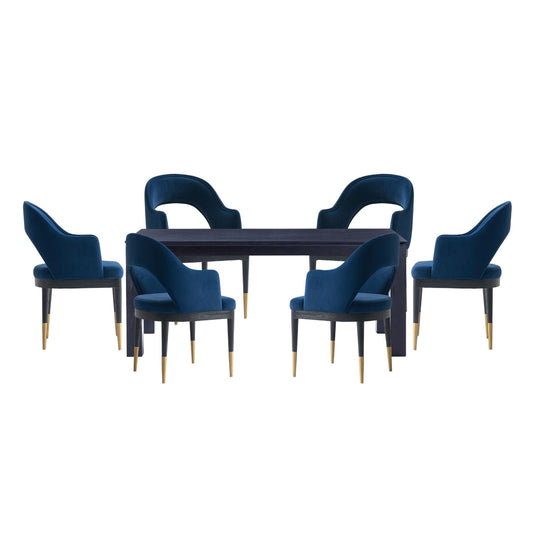 Manhattan Comfort 7-Piece Carrington and Rockaway Dining