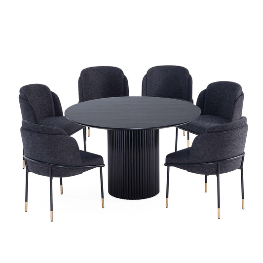Manhattan Comfort 7-Piece Flor and Hathaway Dining