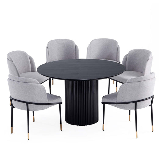 Manhattan Comfort 7-Piece Flor and Hathaway Dining