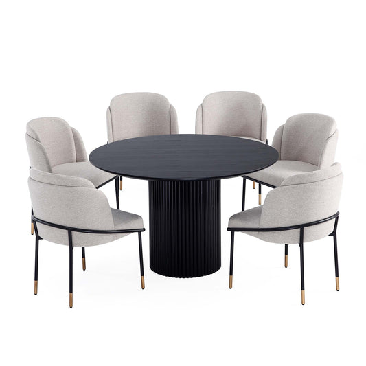 Manhattan Comfort 7-Piece Flor and Hathaway Dining