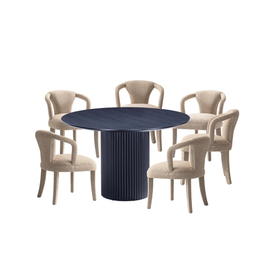 Manhattan Comfort 7-Piece Palmer and Hathaway Dining