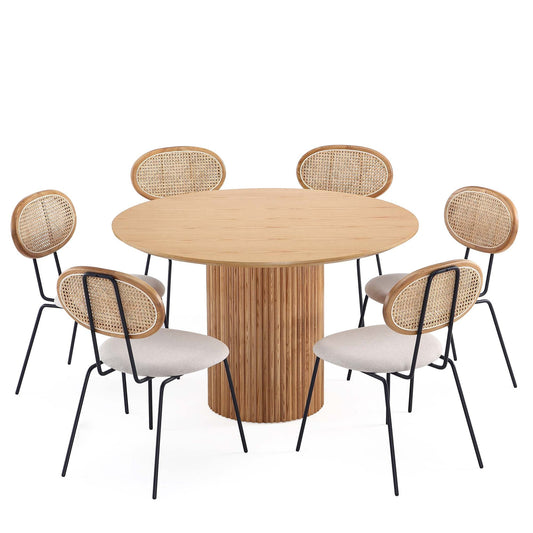 Manhattan Comfort 7-Piece Jardin and Hathaway Dining