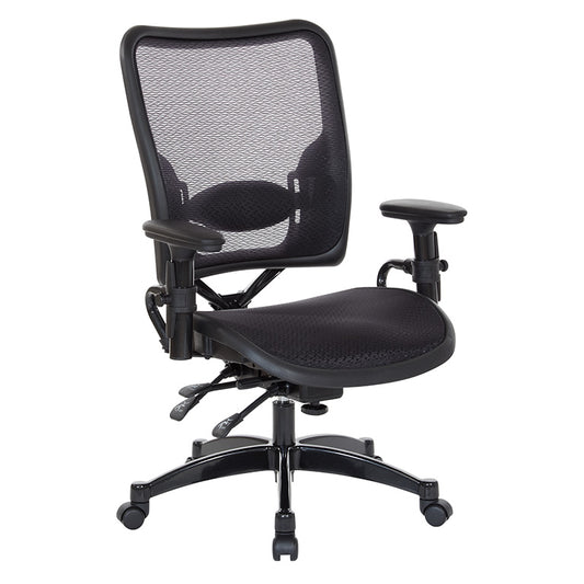 Deluxe Air Grid® Seat and Back Manager’s Chair with Adjustable Arms, Adjustable
Lumbar, Dual Function Control and Industrial Steel Finish Base