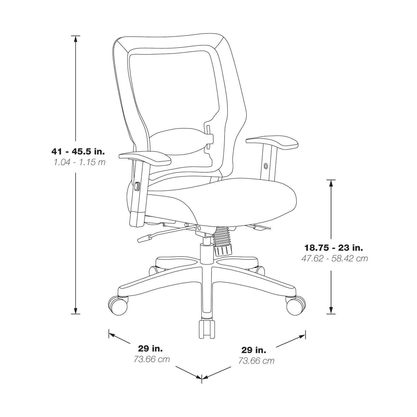 24/7 Breathable Mesh Manager’s Chair with Memory Foam Mesh
Seat, Adjustable Lumbar Support, Adjustable Arms and Black Nylon Base. 24/7 High
Intensity Use Chair