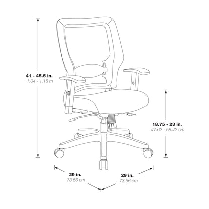 24/7 Breathable Mesh Manager’s Chair with Memory Foam Mesh
Seat, Adjustable Lumbar Support, Adjustable Arms and Black Nylon Base. 24/7 High
Intensity Use Chair