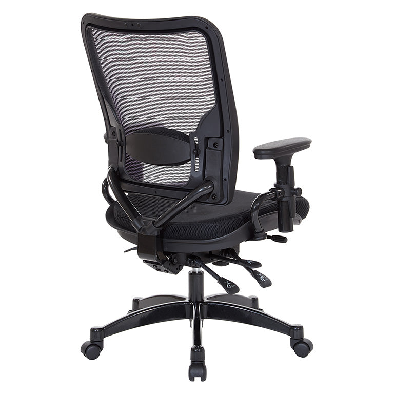 Professional Dual Function Air Grid® Back and Black Mesh Seat Manager’s Chair with
Adjustable Arms, Adjustable Lumbar and Industrial Steel Finish Base