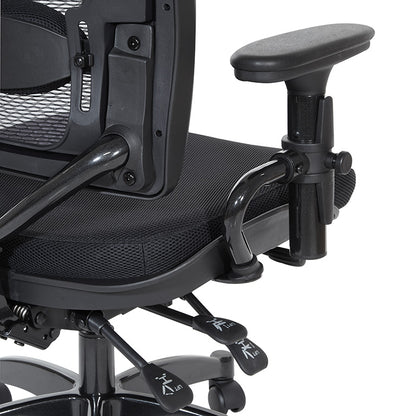 Professional Dual Function Air Grid® Back and Black Mesh Seat Manager’s Chair with
Adjustable Arms, Adjustable Lumbar and Industrial Steel Finish Base