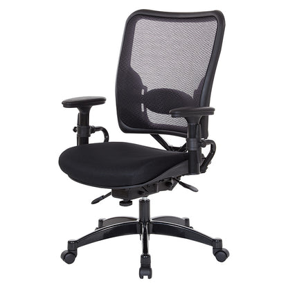 Professional Dual Function Air Grid® Back and Black Mesh Seat Manager’s Chair with
Adjustable Arms, Adjustable Lumbar and Industrial Steel Finish Base