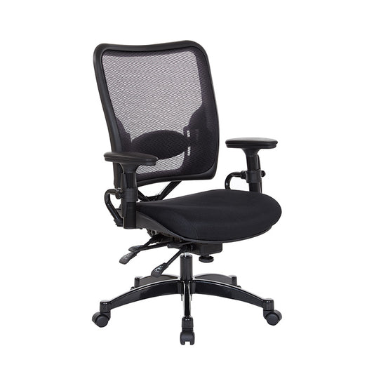 Professional Dual Function Air Grid® Back and Black Mesh Seat Manager’s Chair with
Adjustable Arms, Adjustable Lumbar and Industrial Steel Finish Base