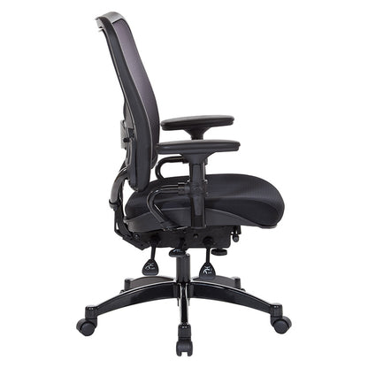 Professional Dual Function Air Grid® Back and Black Mesh Seat Manager’s Chair with
Adjustable Arms, Adjustable Lumbar and Industrial Steel Finish Base