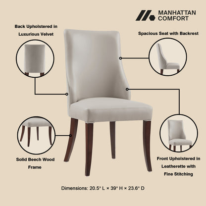 Manhattan Comfort 8-Piece Connie Dining Chair and Arm Chair