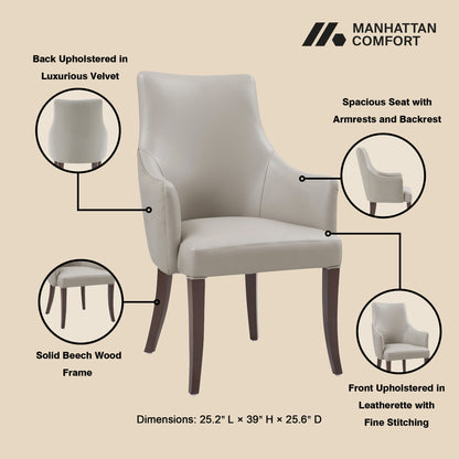 Manhattan Comfort 8-Piece Connie Dining Chair and Arm Chair