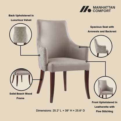 Manhattan Comfort 8-Piece Connie Dining Chair and Arm Chair