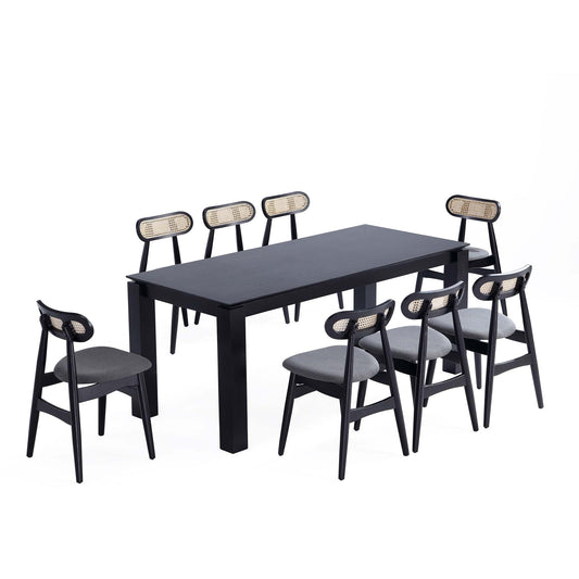 Manhattan Comfort 9-Piece Colbert and Rockaway Dining