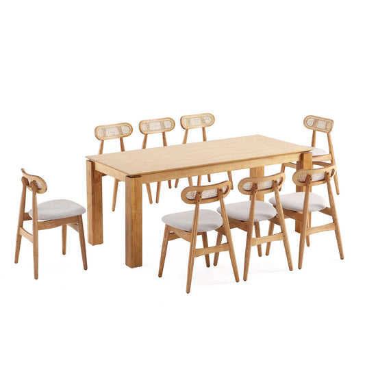 Manhattan Comfort 9-Piece Colbert and Rockaway Dining