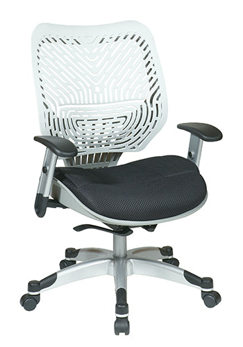 Self Adjusting Ice SpaceFlex® Back and Raven/Shadow Mesh Seat Manager’sChair with Adjustable Arms and Platinum Finish Base