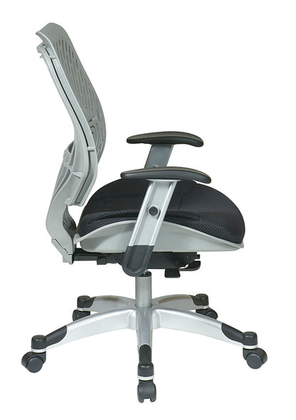 Self Adjusting Cosmo SpaceFlex® Back and Raven Mesh Seat
Manager’s Chair with Adjustable Arms and Platinum Finish Base