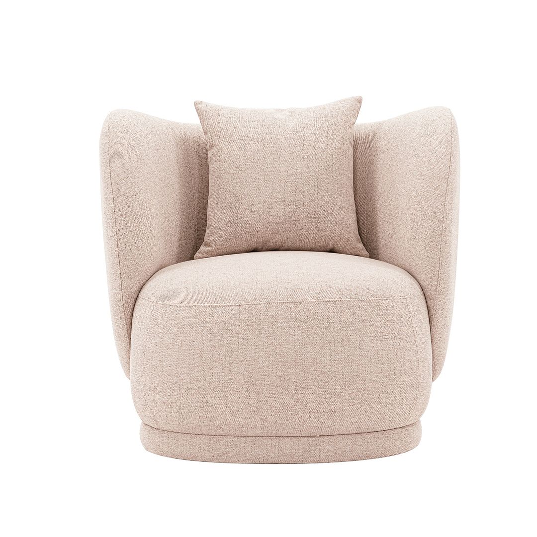 Manhattan Comfort Contemporary Siri Linen Weave Accent Chair with Pillows