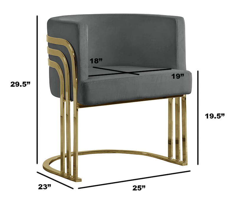 Velvet Barrel Chair, Gold Base