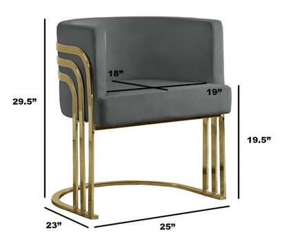 Velvet Barrel Chair, Gold Base