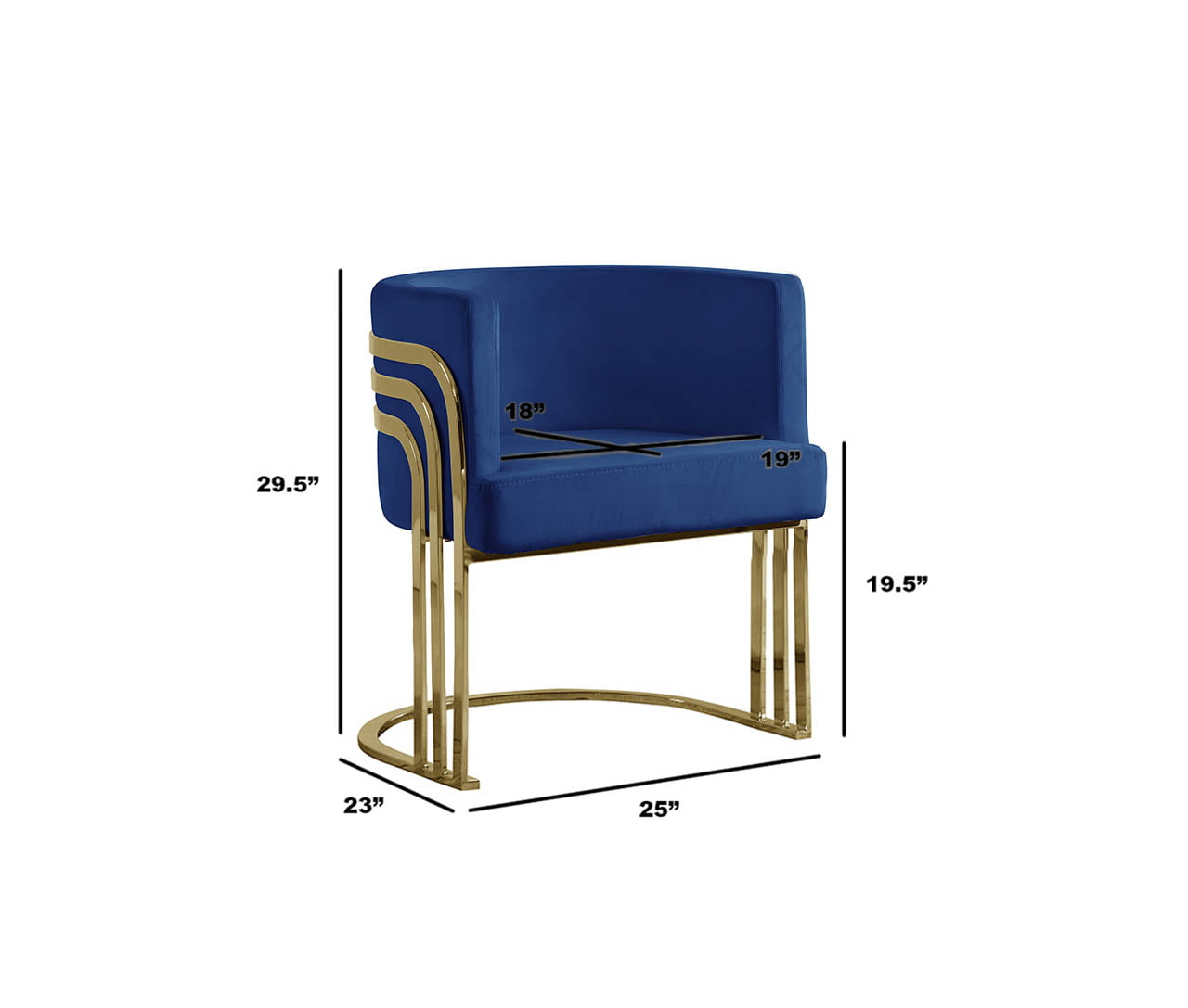 Velvet Barrel Chair, Gold Base