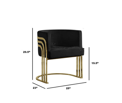 Velvet Barrel Chair, Gold Base