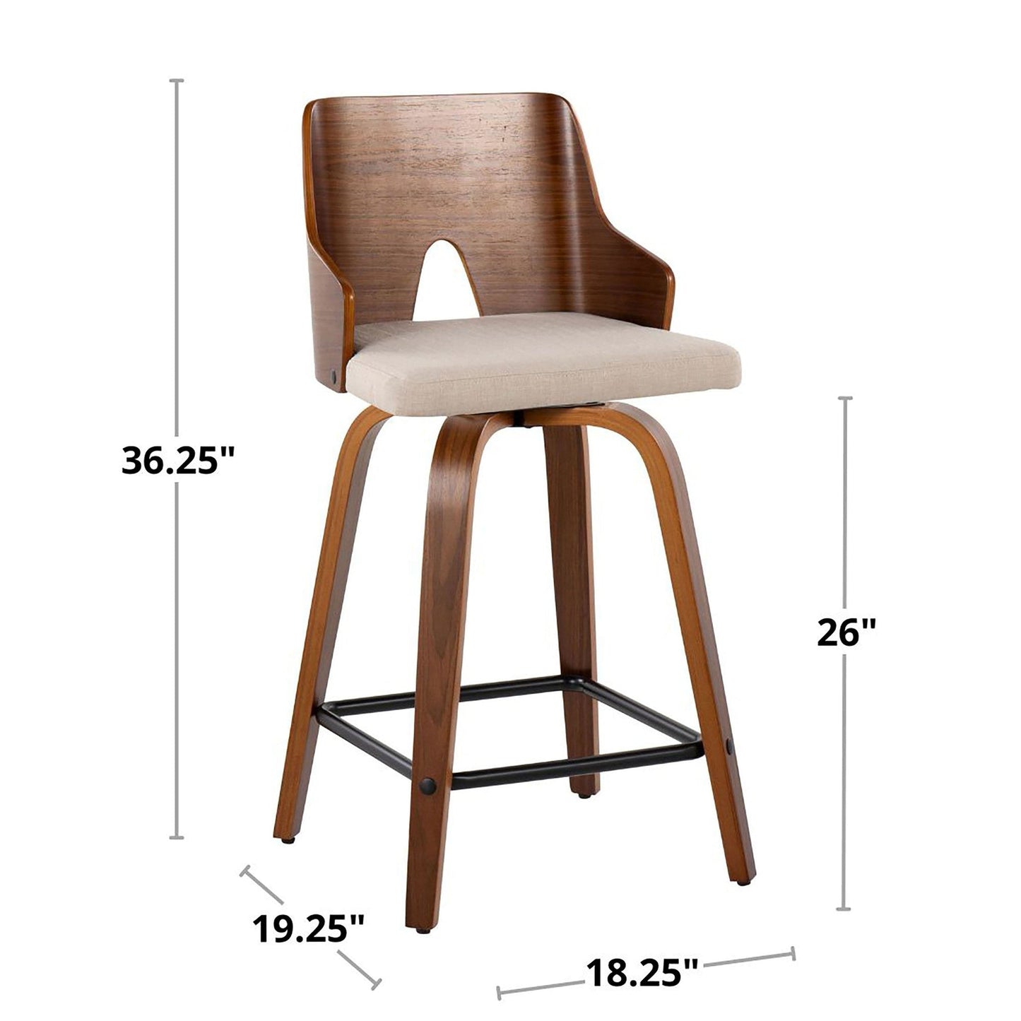 Majestic Office Furniture 24" Fixed-Height Counter Stool - Set of 2