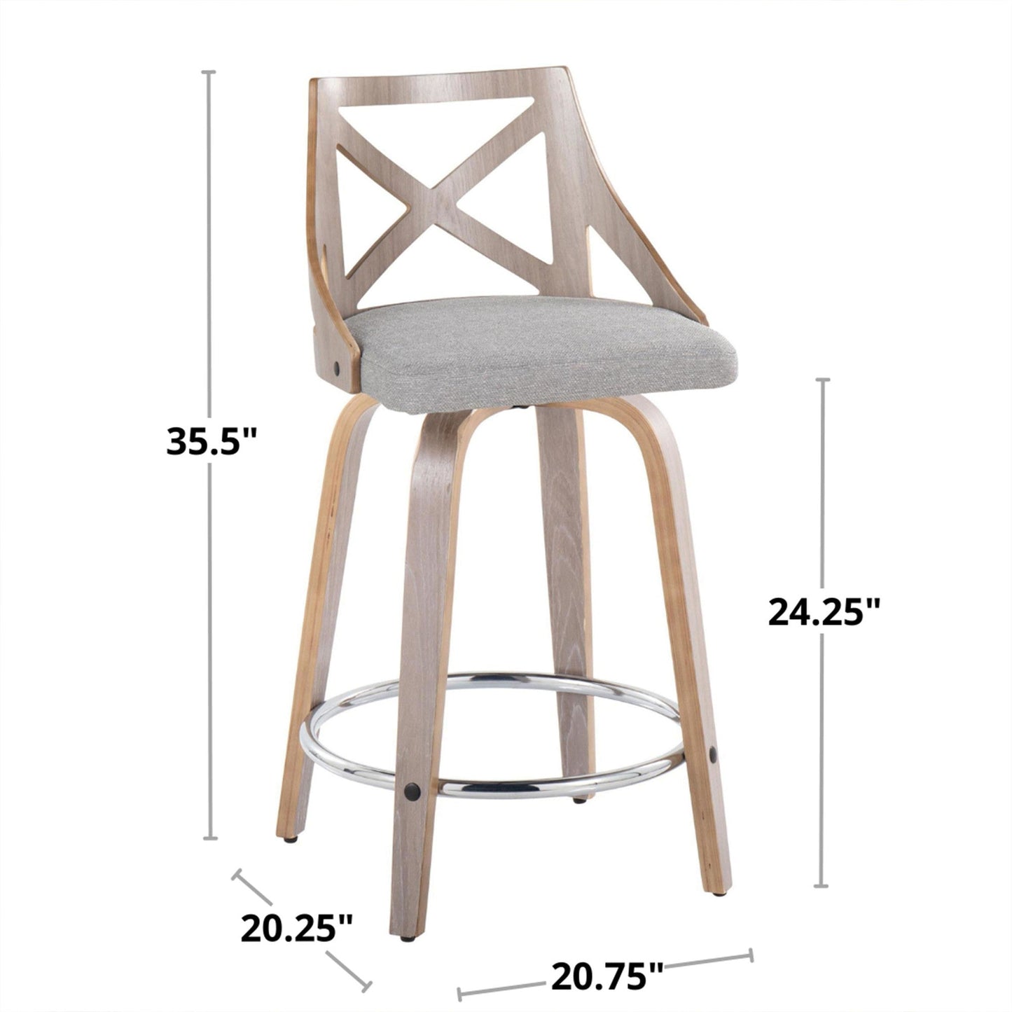 Majestic Office Furniture 24" Fixed-Height Counter Stool - Set of 2