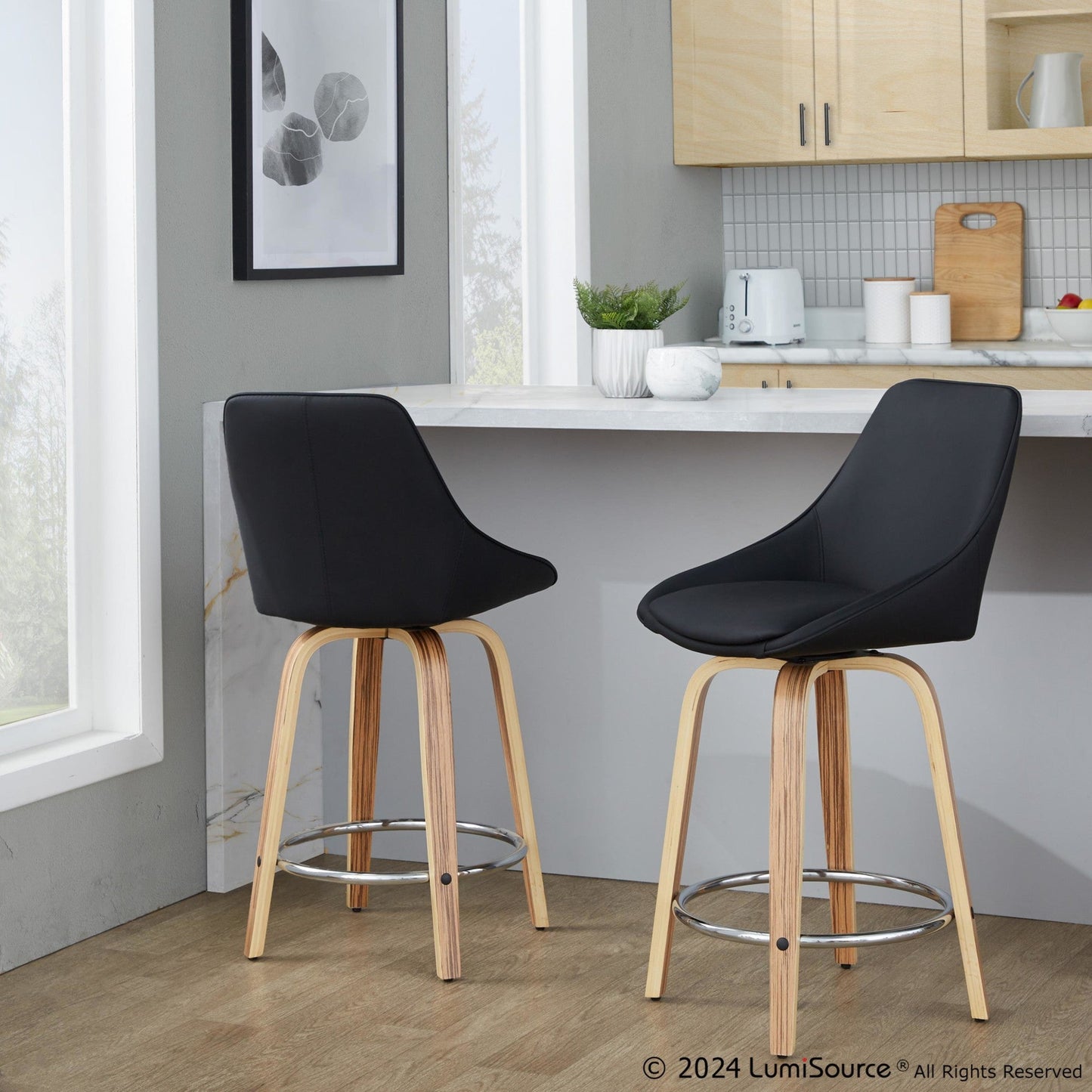 Majestic Office Furniture 24" Fixed-Height Counter Stool - Set of 2