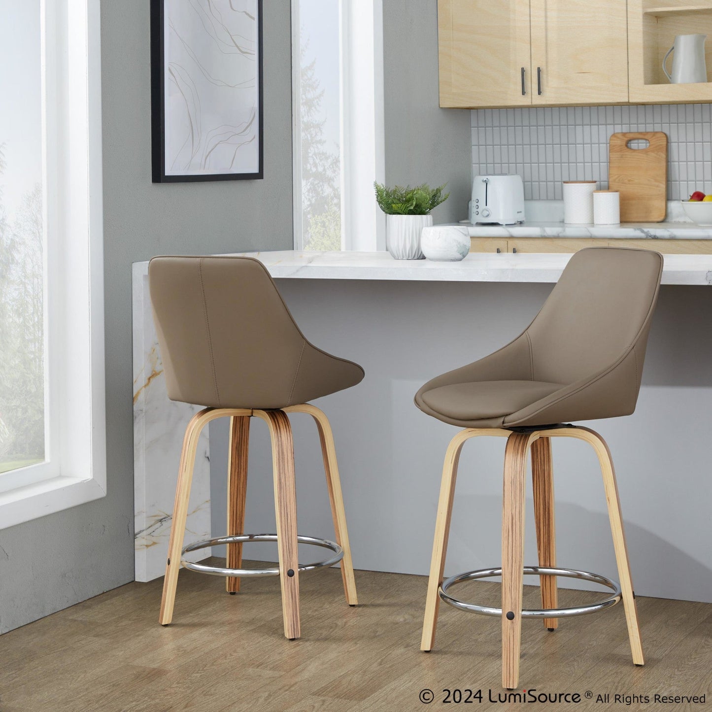 Majestic Office Furniture 24" Fixed-Height Counter Stool - Set of 2