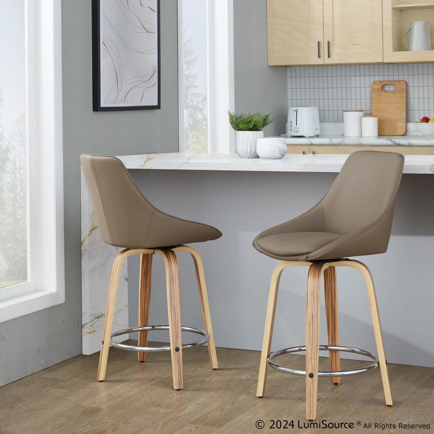 Majestic Office Furniture 24" Fixed-Height Counter Stool - Set of 2