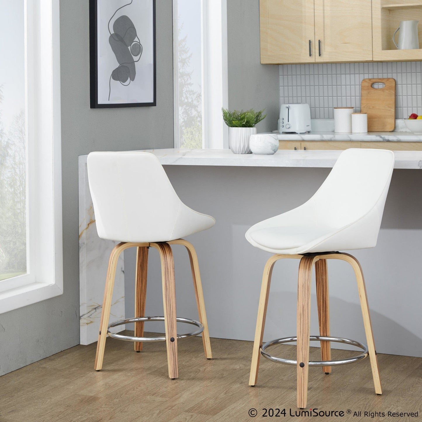 Majestic Office Furniture 24" Fixed-Height Counter Stool - Set of 2