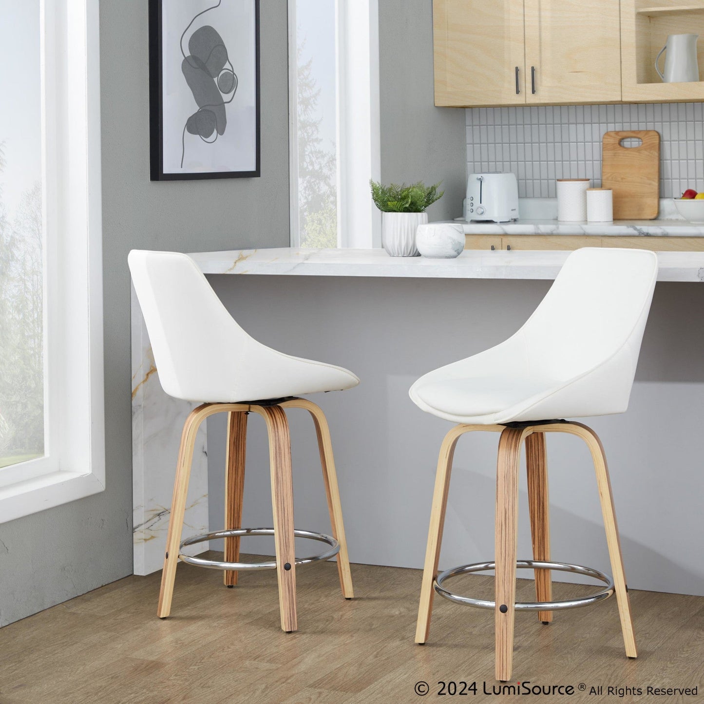 Majestic Office Furniture 24" Fixed-Height Counter Stool - Set of 2