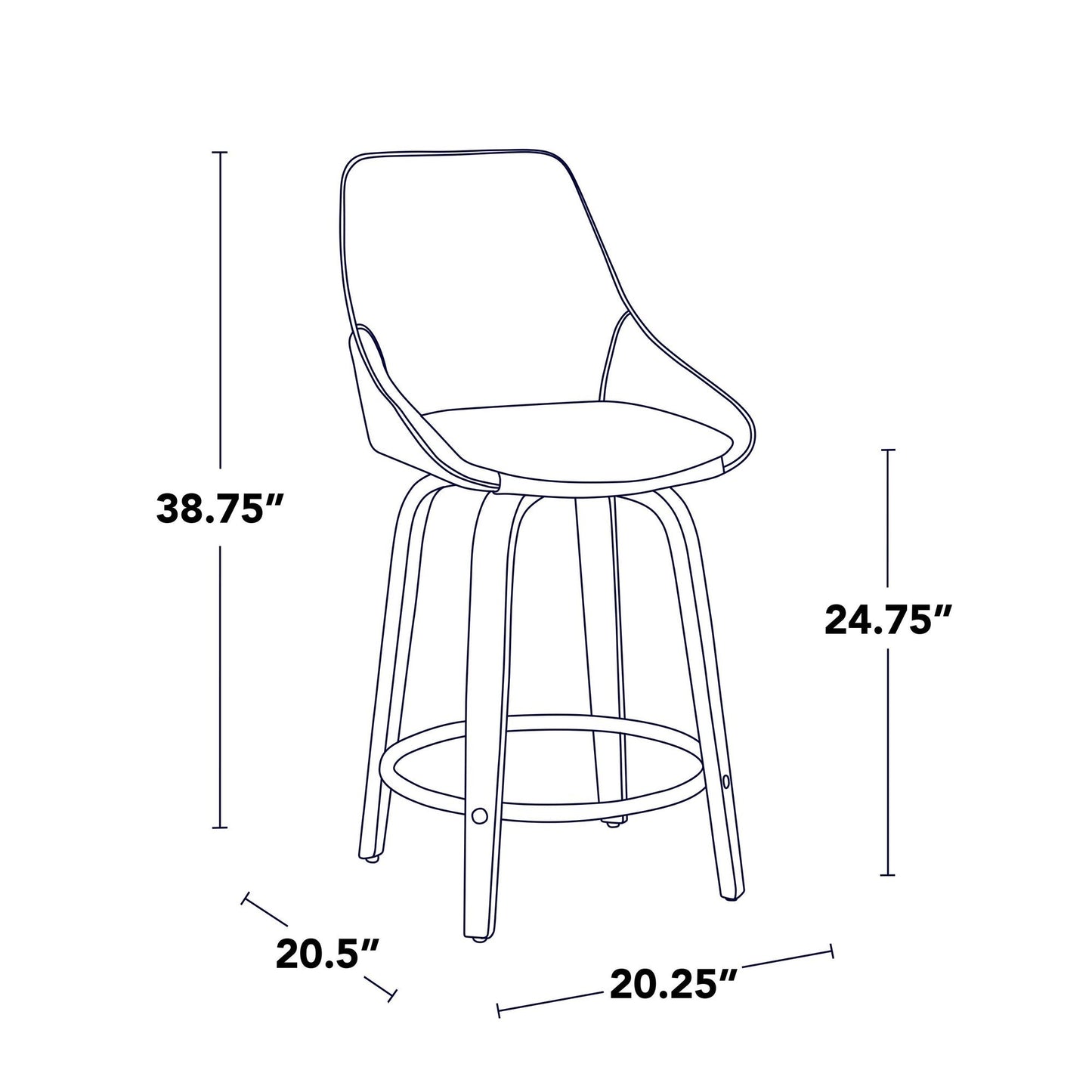 Majestic Office Furniture 24" Fixed-Height Counter Stool - Set of 2
