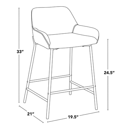 Majestic Office Furniture 24" Fixed-Height Counter Stool - Set of 2