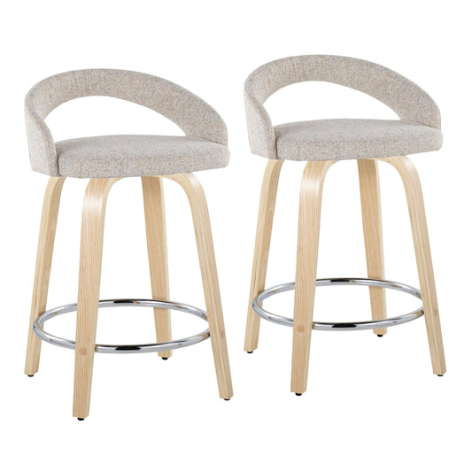 Majestic Office Furniture Upholstered 24" Fixed-Height Counter Stool - Set of 2