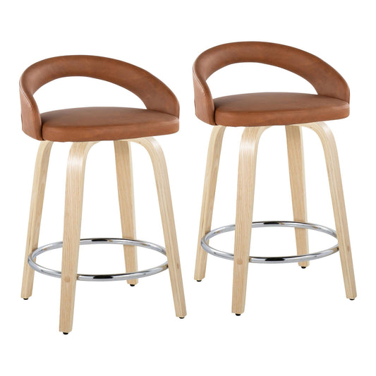 Majestic Office Furniture Upholstered 24" Fixed-Height Counter Stool - Set of 2