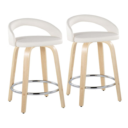 Majestic Office Furniture Upholstered 24" Fixed-Height Counter Stool - Set of 2