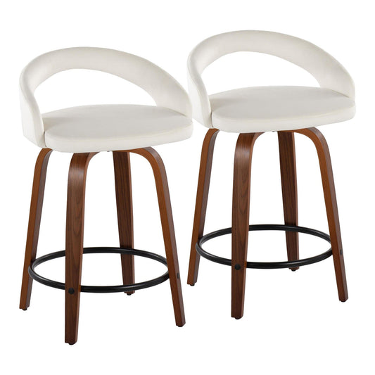 Majestic Office Furniture Upholstered 24" Fixed-Height Counter Stool - Set of 2