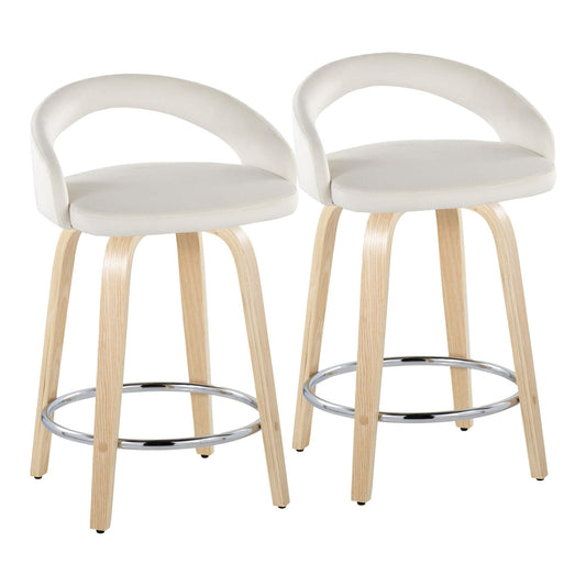 Majestic Office Furniture Upholstered 24" Fixed-Height Counter Stool - Set of 2