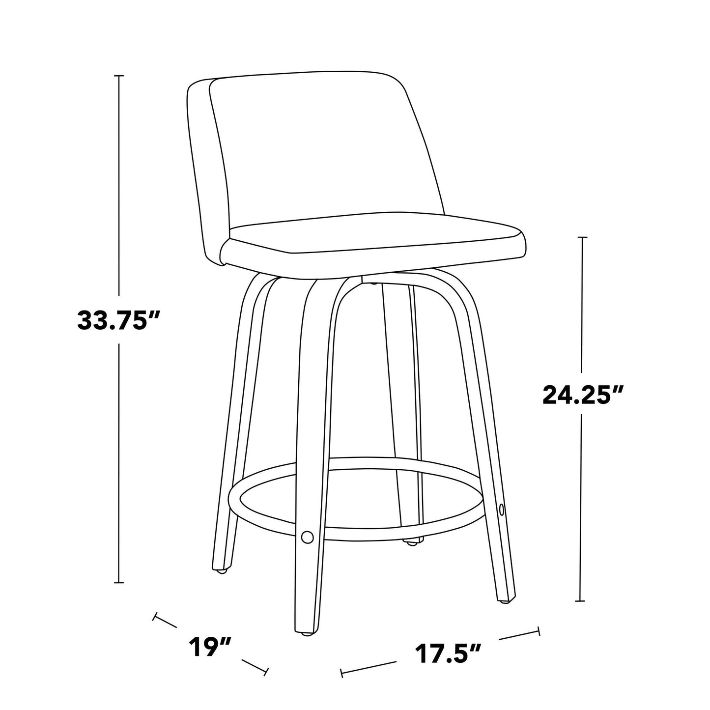 Majestic Office Furniture 24" Fixed-Height Counter Stool - Set of 2