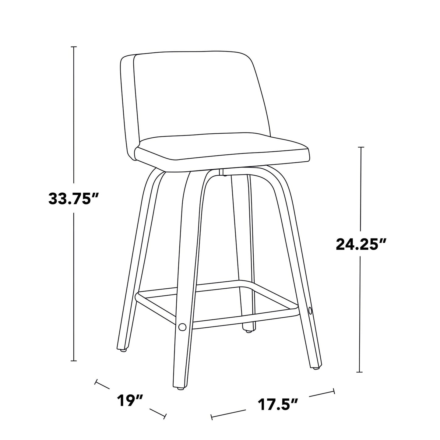 Majestic Office Furniture 24" Fixed-Height Counter Stool - Set of 2