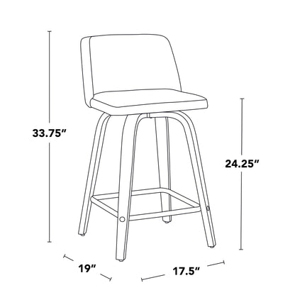 Majestic Office Furniture 24" Fixed-Height Counter Stool - Set of 2