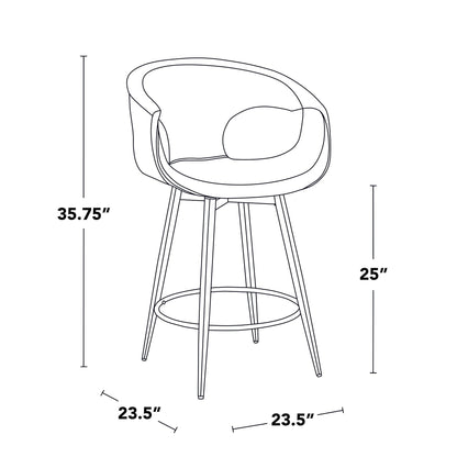 Majestic Office Furniture 25" Fixed-Height Counter Stool - Set of 2