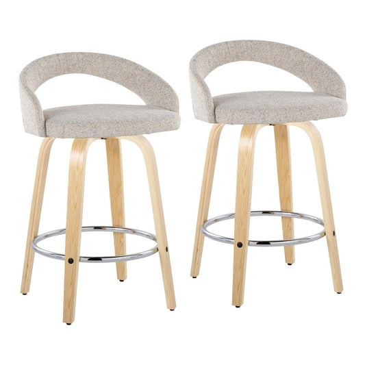 Majestic Office Furniture Upholstered 26" Fixed-Height Counter Stool - Set of 2