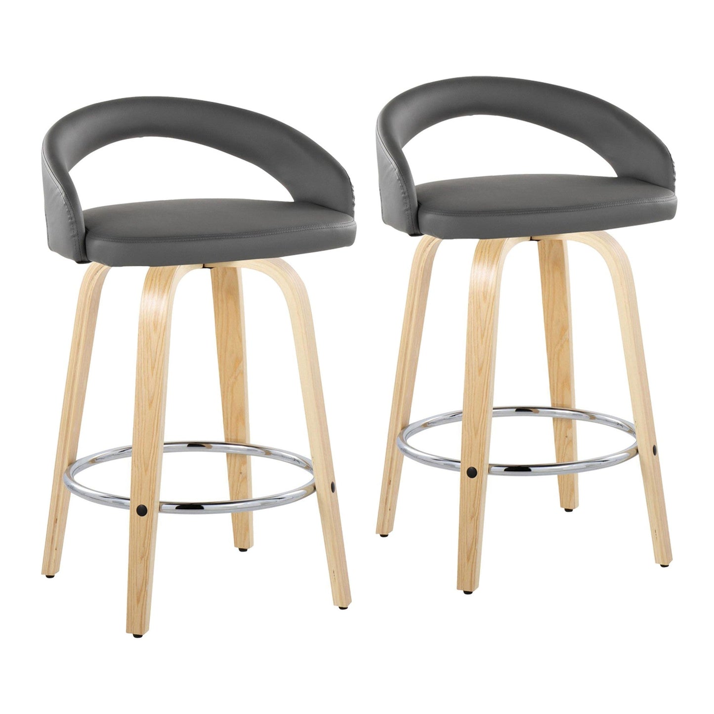 Majestic Office Furniture Upholstered 26" Fixed-Height Counter Stool - Set of 2
